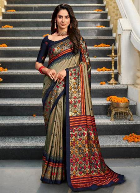 Dark Cream Colour Fancy Festive Wear Designer Heavy Patola Silk Saree Collection 53713